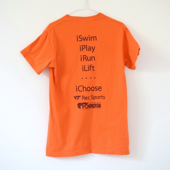 NEW VIRGINIA TECH VT Orange iWorkout Gym Exercise T-shirt | Size S - Picture 2 of 3